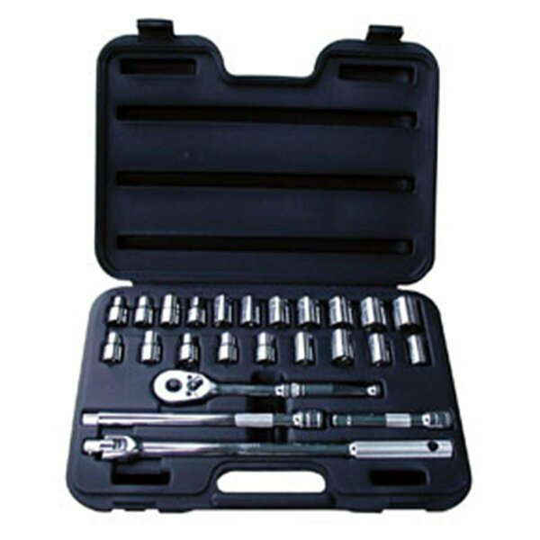 24 Pc. 0.5 In. Drive 6-Point Sae- Metric Socket Set